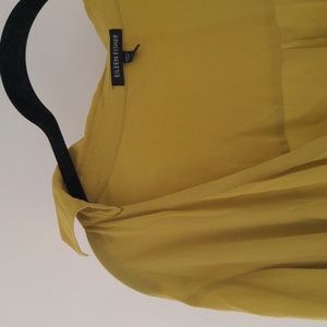 Eileen Fisher 100% Silk Top Chartreuse Citron Lime Gold